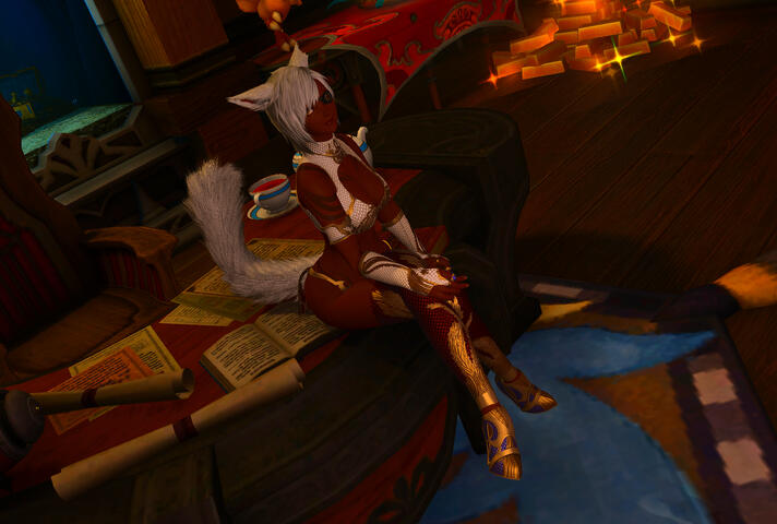 Sitting at her desk 2